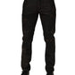Dolce & Gabbana Dark Brown Tattered Cotton Skinny Denim Jeans