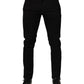 Dolce & Gabbana Black Cotton Blend Skinny Men Trouser Pants
