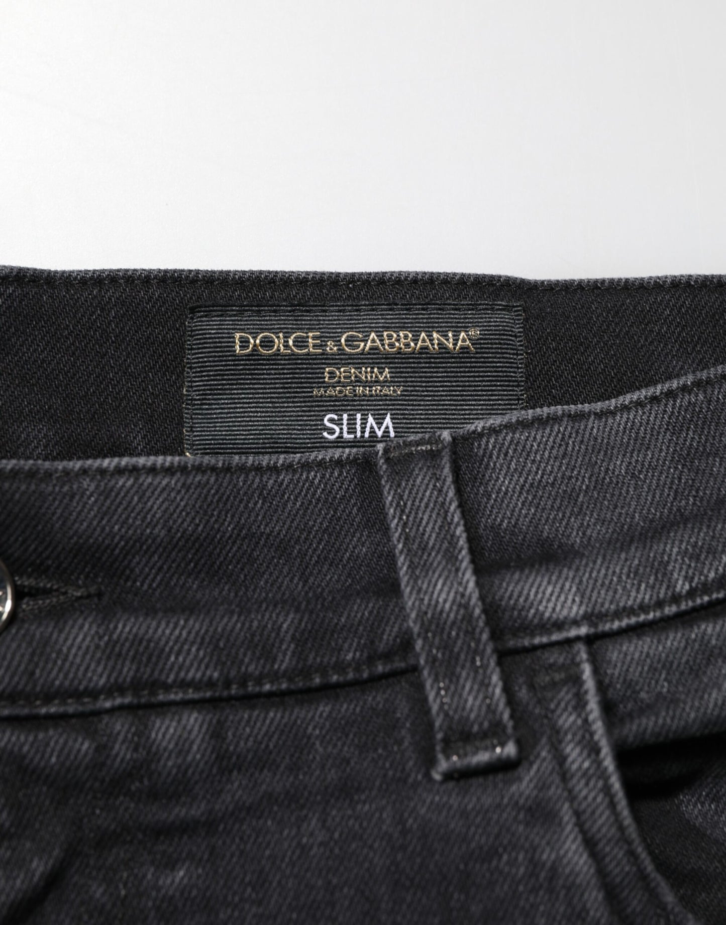 Dolce & Gabbana Black Slim Fit Stretch Men Denim Pants Jeans