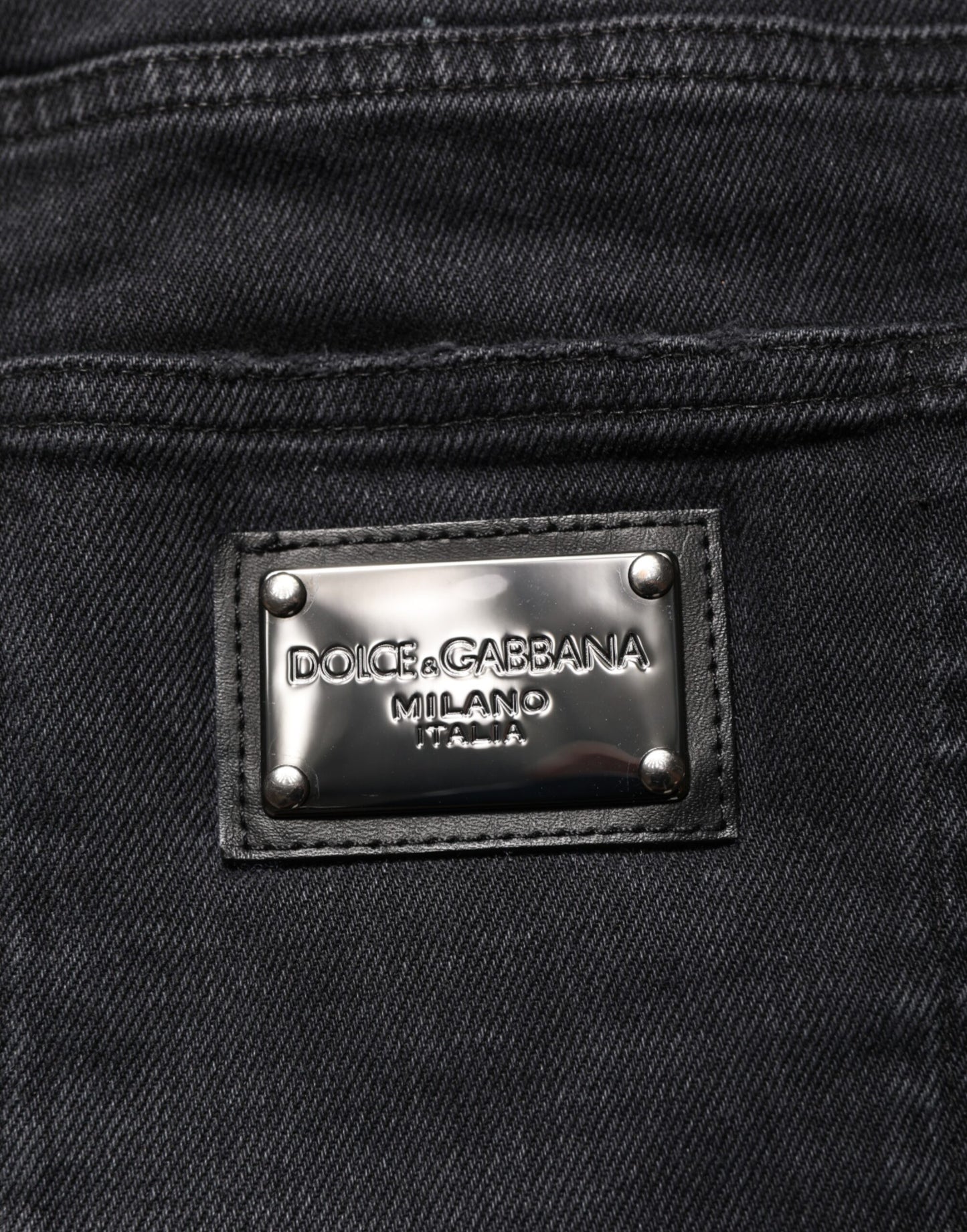 Dolce & Gabbana Black Slim Fit Stretch Men Denim Pants Jeans