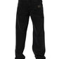 Dolce & Gabbana Black Cotton Logo Men Mid Waist Denim Jeans