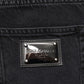 Dolce & Gabbana Black Cotton Logo Men Mid Waist Denim Jeans