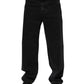 Dolce & Gabbana Black Cotton Logo Men Mid Waist Denim Jeans