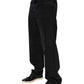 Dolce & Gabbana Black Cotton Logo Men Mid Waist Denim Jeans