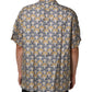 Dolce & Gabbana Cream Cotton Silk Hawaii Scallop Shell Print Shirt