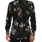 Dolce & Gabbana Black Cowboy Collared GOLD Formal Dress Shirt