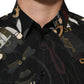 Dolce & Gabbana Black Cowboy Collared GOLD Formal Dress Shirt