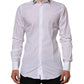 Dolce & Gabbana White Crown Collared GOLD Formal Dress  Shirt