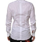 Dolce & Gabbana White Crown Collared GOLD Formal Dress  Shirt