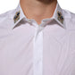 Dolce & Gabbana White Crown Collared GOLD Formal Dress  Shirt