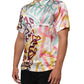 Dolce & Gabbana White Silk Hawaiian Graffiti Print Men Casual Shirt