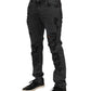 Dolce & Gabbana Black Tattered Skinny Cotton Men Denim Jeans