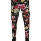 Dolce & Gabbana Black Floral Cotton Dress Formal Trouser Pants