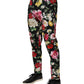 Dolce & Gabbana Black Floral Cotton Dress Formal Trouser Pants