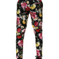 Dolce & Gabbana Black Floral Cotton Dress Formal Trouser Pants
