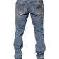 Dolce & Gabbana Blue Tattered Slim Fit Cotton Denim Jeans