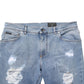 Dolce & Gabbana Blue Tattered Slim Fit Cotton Denim Jeans