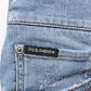 Dolce & Gabbana Blue Tattered Slim Fit Cotton Denim Jeans