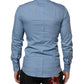 Dolce & Gabbana Blue Cotton Collared GOLD Formal Dress Shirt