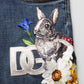 Dolce & Gabbana Blue Rabbit Embroidery Slim Men Denim Jeans