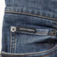 Dolce & Gabbana Blue Rabbit Embroidery Slim Men Denim Jeans