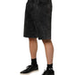 Dolce & Gabbana Black Cotton Mid Waist Denim Men Bermuda Short