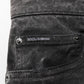 Dolce & Gabbana Black Cotton Mid Waist Denim Men Bermuda Short