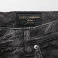Dolce & Gabbana Black Cotton Mid Waist Denim Men Bermuda Short