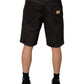 Dolce & Gabbana Black Cotton Tattered Denim Men Bermuda Short