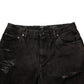 Dolce & Gabbana Black Cotton Tattered Denim Men Bermuda Short