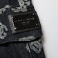 Dolce & Gabbana Black Monogram Denim Cargo Men Bermuda Short
