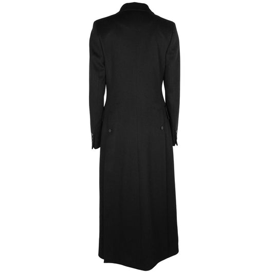 Made in Italy Black Wool Women Coat