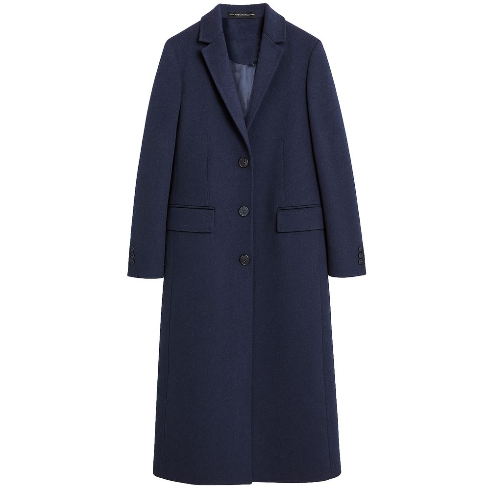 Made in Italy Blue Wool Women Coat