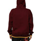 Dolce & Gabbana Maroon Embossed Logo Hooded Sweatshirt Sweater