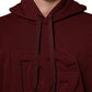 Dolce & Gabbana Maroon Embossed Logo Hooded Sweatshirt Sweater