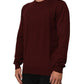 Dolce & Gabbana Maroon Cashmere Crew Neck Pullover Sweater