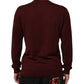 Dolce & Gabbana Maroon Cashmere Crew Neck Pullover Sweater