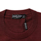 Dolce & Gabbana Maroon Cashmere Crew Neck Pullover Sweater