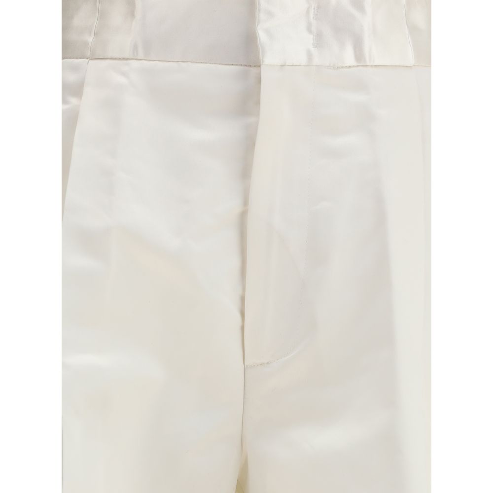 SA SU PHI Cream Silk Pants