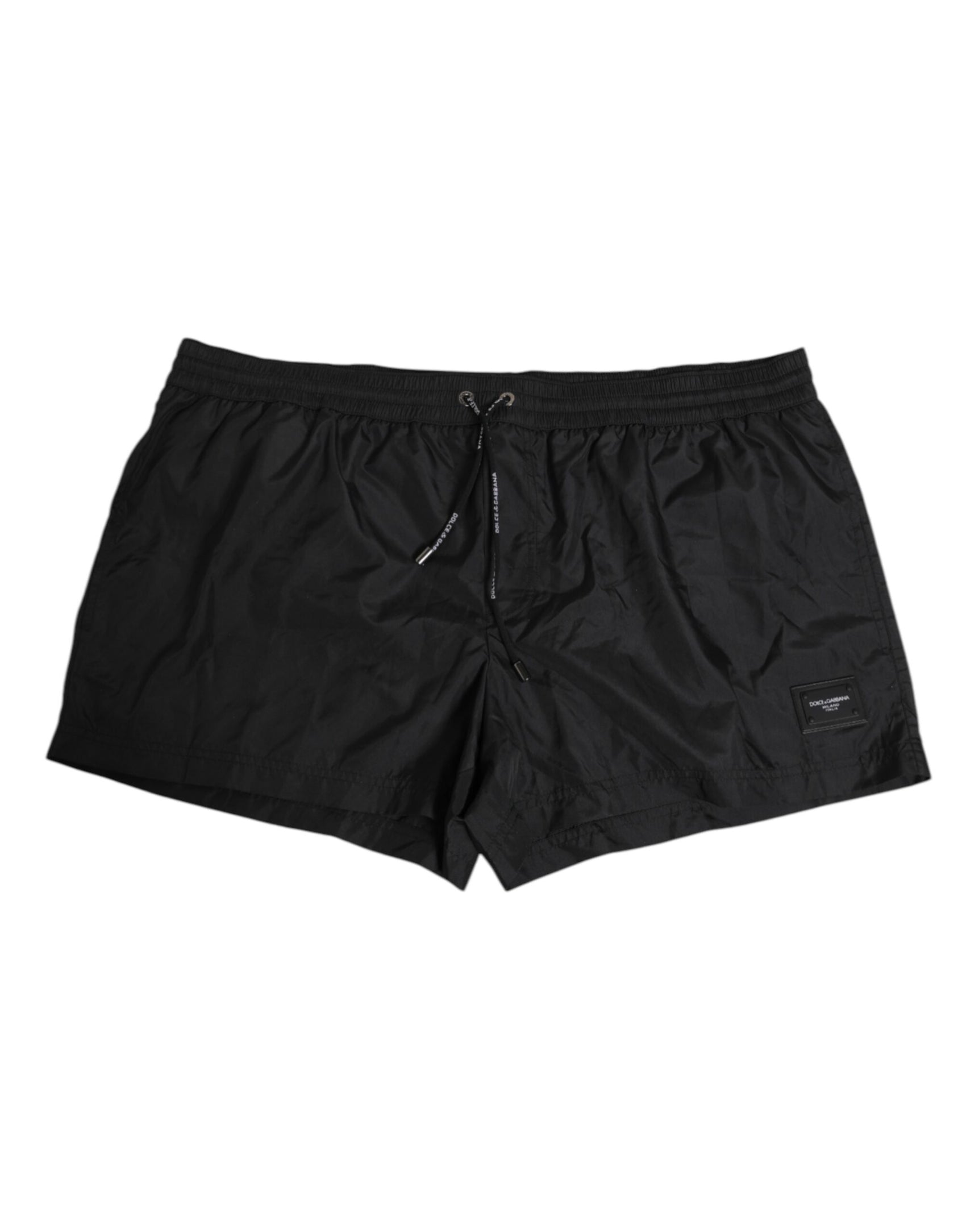Dolce & Gabbana Black Logo Polyester Beachwear Shorts Swimwear
