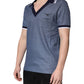 Dolce & Gabbana Blue Collared V-neck Silk Blend Polo T-shirt