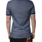 Dolce & Gabbana Blue Collared V-neck Silk Blend Polo T-shirt