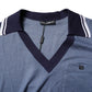 Dolce & Gabbana Blue Collared V-neck Silk Blend Polo T-shirt