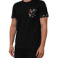 Dolce & Gabbana Black Musical Print Cotton Crew Neck T-shirt