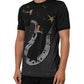 Dolce & Gabbana Black Musical Print Cotton Crew Neck T-shirt