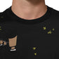 Dolce & Gabbana Black Musical Print Cotton Crew Neck T-shirt