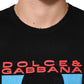 Dolce & Gabbana Black Musical Print Cotton Crew Neck T-shirt