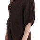 Elegant Short Sleeved Brown Cardigan