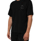 Dolce & Gabbana Black Logo Patch Cotton Men Crew Neck T-shirt