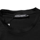 Dolce & Gabbana Black Logo Patch Cotton Men Crew Neck T-shirt